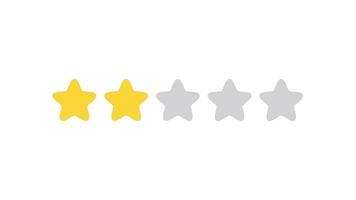 five yellow stars Providing satisfaction levels in customer service. 2d animation. video