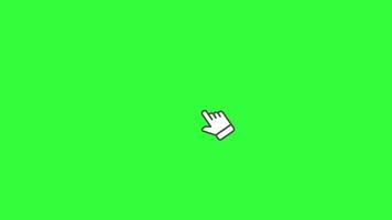Movement of the computer mouse. Finger cursor clicks on green screen. 2D Animation. video