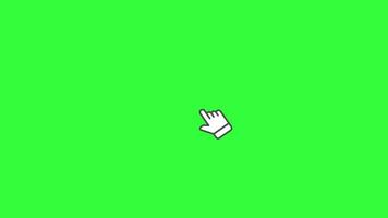 Movement of the computer mouse. Finger cursor clicks on green screen. 2D Animation. video