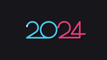 Modern light lines running numbers 2024 new year concept video