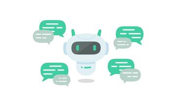 robot réponses discuter. une robot cette aide répondre beaucoup client des questions puissant intelligent La technologie video