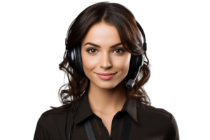 AI generated Telemarketer Looking at Camera on Transparent Background. AI png
