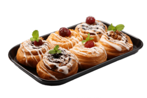 AI generated Danish Pastries on Transparent Background. AI png