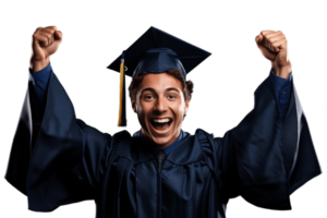 AI generated College Graduate Celebrating Success Isolated on Transparent Background. AI png