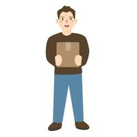 man delivering package to customer vector