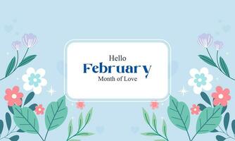 February month of love background vector