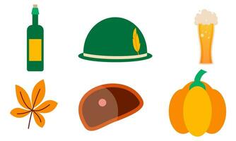 Oktoberfest Beer Festival icons set vector