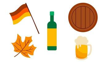 Oktoberfest Beer Festival icons set vector