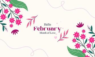 February month of love background vector