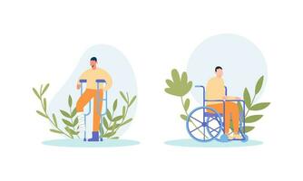 Disability people illustration cartoon vector