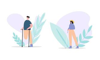 Disability people illustration cartoon vector