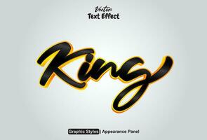 king text effect with graphic style in black and editable. vector