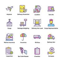 Pack of Logistic and Delivery Flat Icons vector