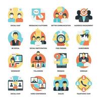 Social Consulting and Technology Flat Vectors Set