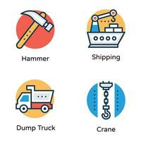 Pack of Tools and Shipment Icons vector
