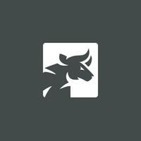 red bull silhouette logo design vector