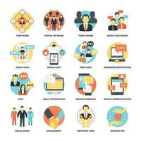 Social Network Circular Flat Vectors Set