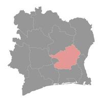 lacas distrito mapa, administrativo división de Marfil costa. vector ilustración.