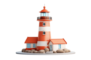 AI generated Lighthouse Isolated on Transparent Background. AI png