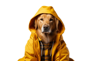 AI generated Golden Retriever in Streetwear on Transparent Background. AI png