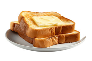 ai generiert gebuttert Toast isoliert auf transparent Hintergrund. ai png