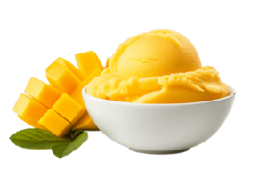 AI generated Mango Sorbet Isolated on Transparent Background. AI png