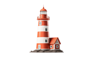 AI generated Lighthouse Isolated on Transparent Background. AI png