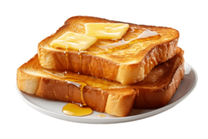 ai generiert gebuttert Toast isoliert auf transparent Hintergrund. ai png