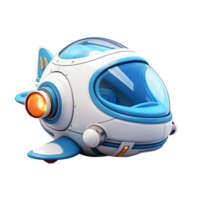 AI generated 3D Render Blue Spaceship png