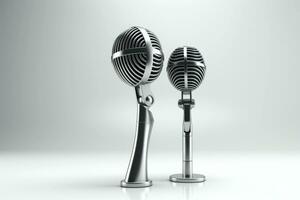 AI generated Abstract 3d minimal microphone, music concept, Generative AI photo