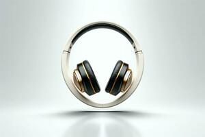 AI generated Abstract 3d minimal headphones, music concept, Generative AI photo