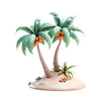 AI generated 3D Green Coconut Tree png