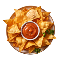 AI generated Top View Delicious Nachos Chips png