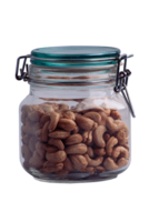 Put the fried cashew seeds in a jar png