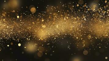 AI generated Gold sparkle particles abstract Background photo