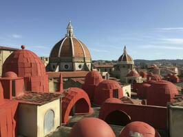 AI generated The city of florence has red roofs and domes background photo