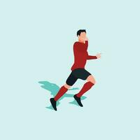 vector illustration - wearing mask goal celebration in soccer - flat cartoon style