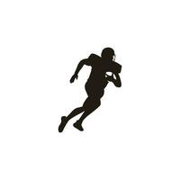 vector illustration - football player running fast with the ball - flat cartoon style