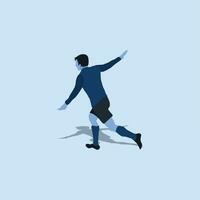 vector illustration - flying goal celebration in soccer - flat cartoon style