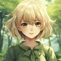 AI generated Cute anime girl digital art style photo