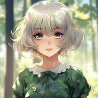 AI generated Cute anime girl digital art style photo