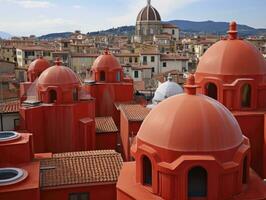 AI generated The city of florence has red roofs and domes background photo