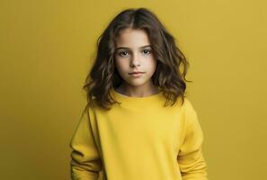 AI generated portrait of little girl wearing seasonal clothing photo