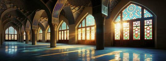 AI generated Hall inside the mosque photo