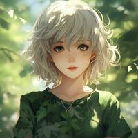 AI generated Cute anime girl digital art style photo