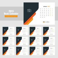 Desk Calendar 2024 Template Design, calendar 2024 vector