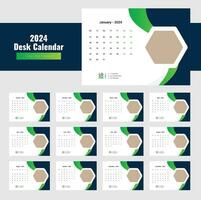 Desk Calendar 2024 Template Design, calendar 2024 vector