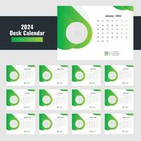 Desk Calendar 2024 Template Design, calendar 2024 vector