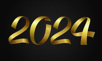 Year 2024 in ribbon style vector