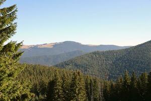 Mount Hoverla hanging peak of the Ukrainian Carpathians against the background of the sky photo